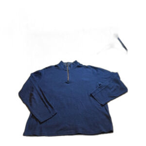 Robert Graham Quarter Zip Sweater XL Navy Blue Classic Fit Minimalist